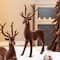 Glitzhome; Glitzhome® Brown Flocked Reindeer Christmas Table Décor Set; Category:Christmas Tabletop Decor; Image:8